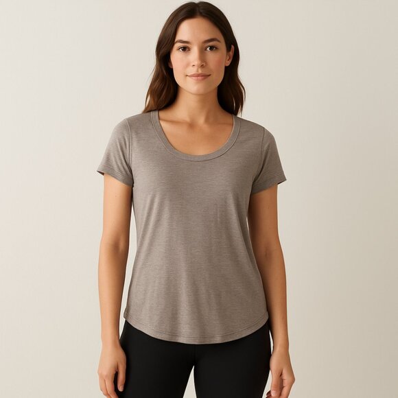 Athleta Stratus II Gray Short Sleeve Tee - Picture 1 of 6